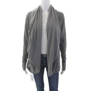 Chaser Womens Long Sleeve Open Front Cardigan Gray Size S